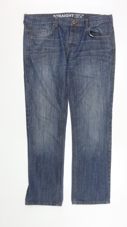 Mens UK Size L Denim Co. Classic Fit Straight Blue Jeans