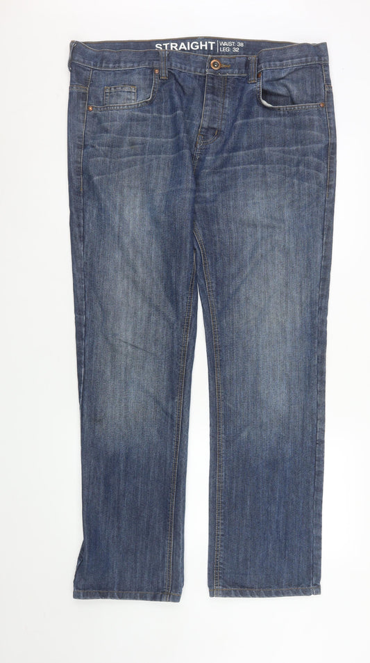 Mens UK Size L Denim Co. Classic Fit Straight Blue Jeans