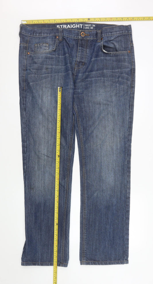 Mens UK Size L Denim Co. Classic Fit Straight Blue Jeans