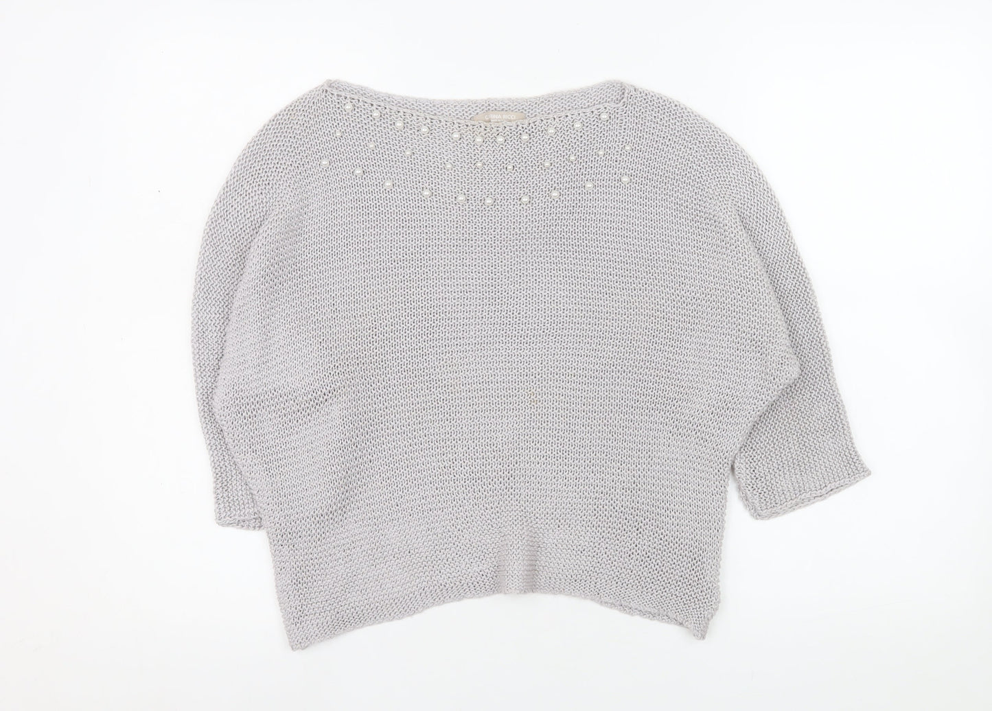 Womens UK Size S Carina Ricci Grey Pullover Jumper