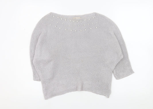Womens UK Size S Carina Ricci Grey Pullover Jumper