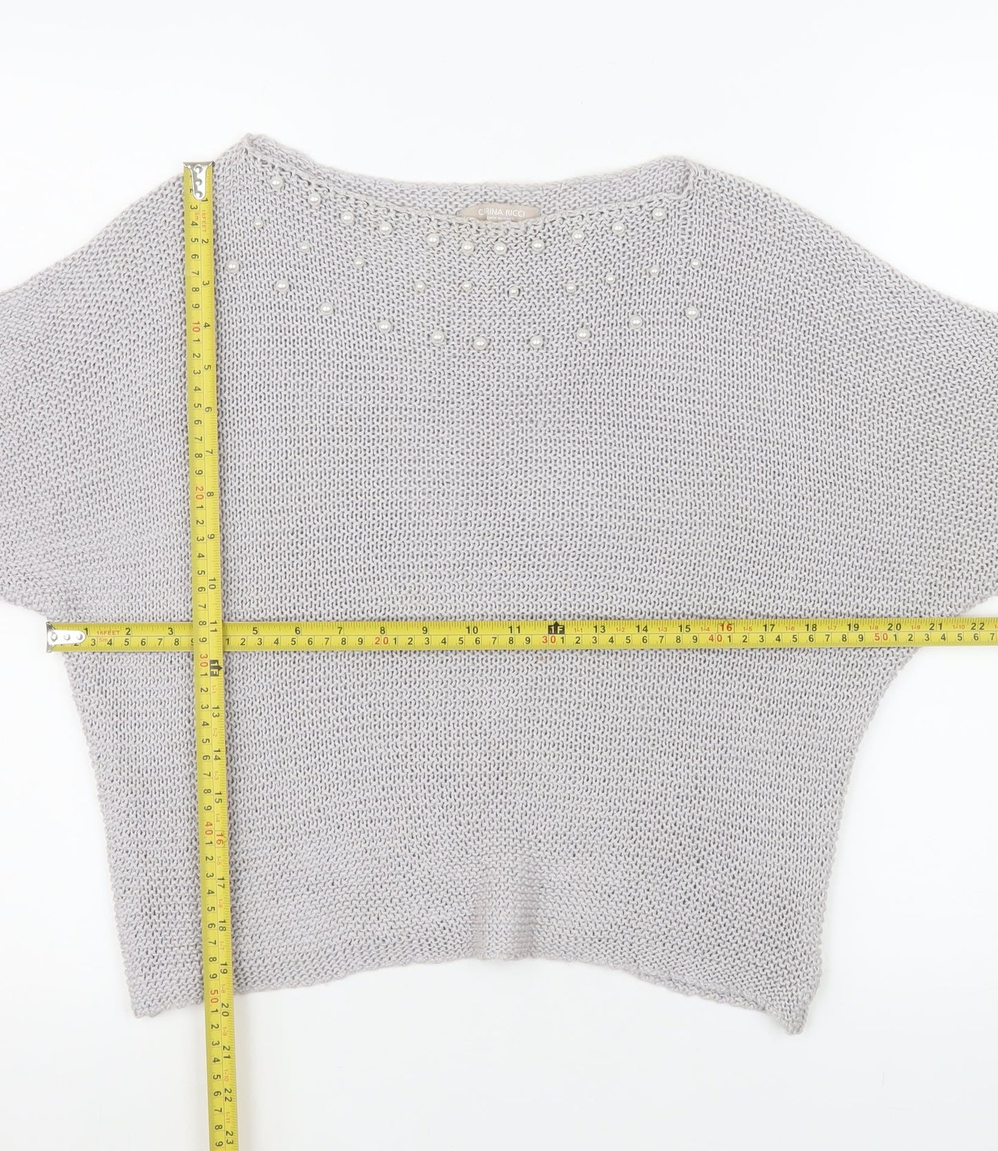 Womens UK Size S Carina Ricci Grey Pullover Jumper