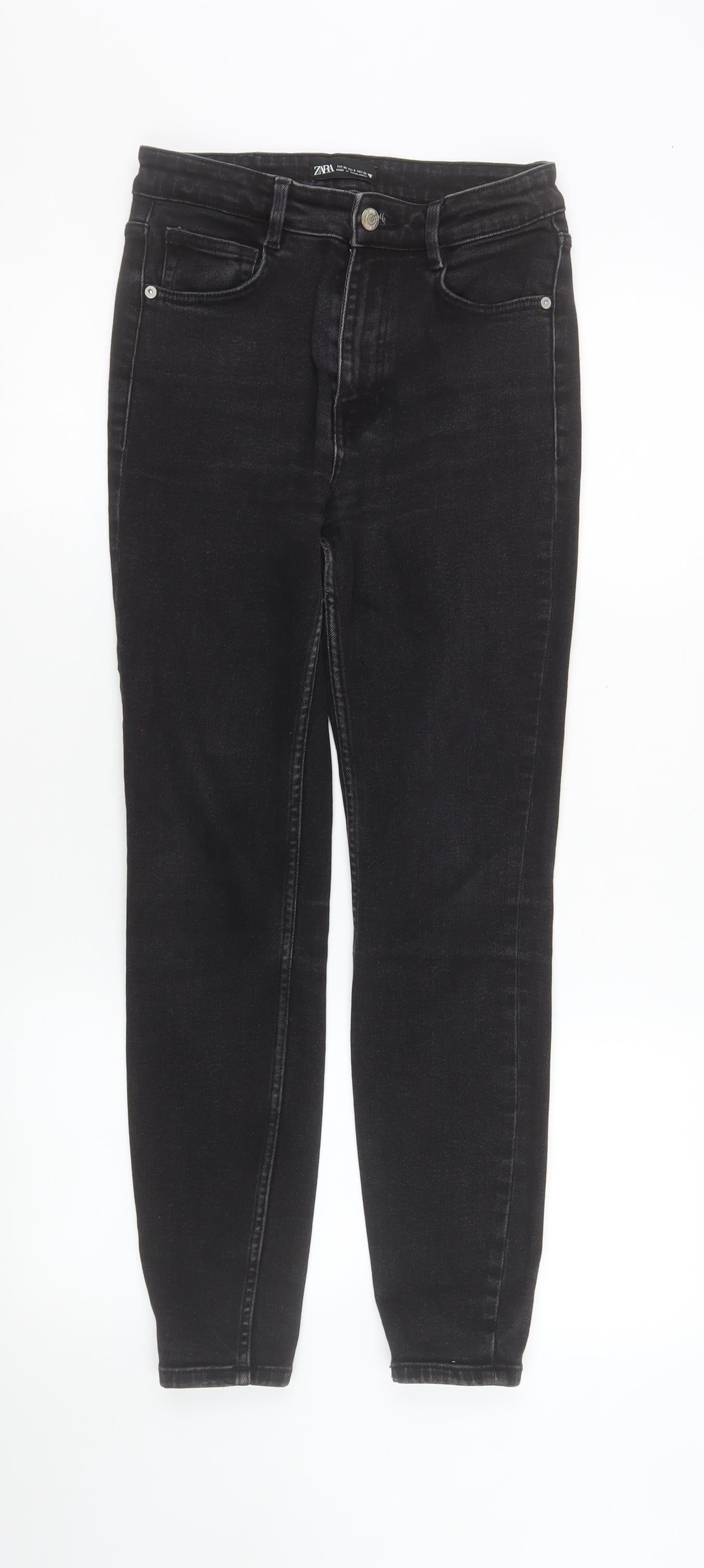 Womens UK Size 8 Zara Slim Fit Skinny Black Jeans