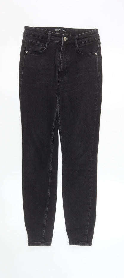 Womens UK Size 8 Zara Slim Fit Skinny Black Jeans