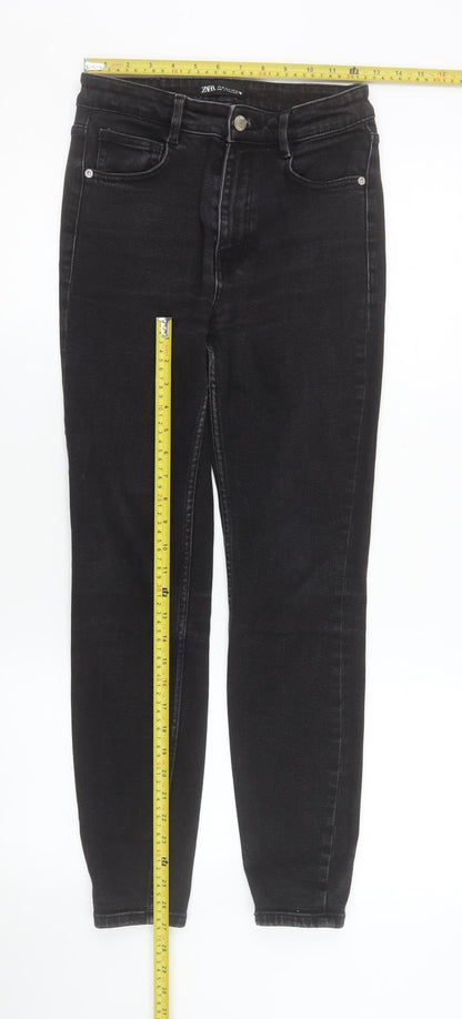 Womens UK Size 8 Zara Slim Fit Skinny Black Jeans