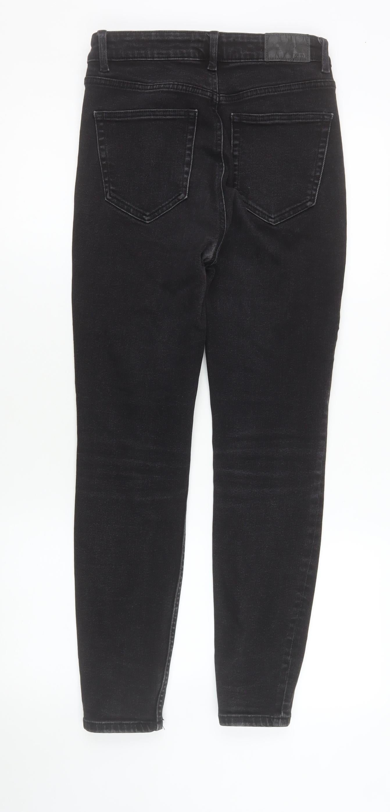 Womens UK Size 8 Zara Slim Fit Skinny Black Jeans