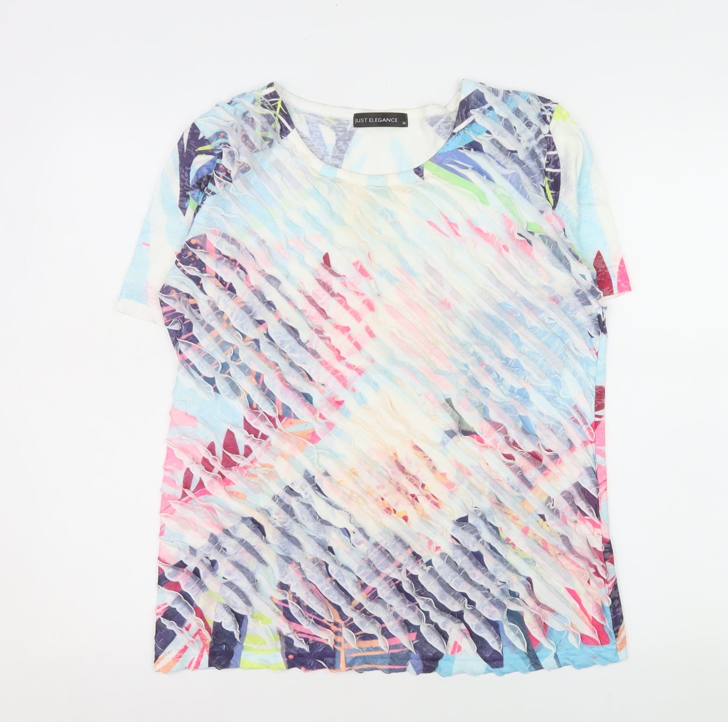 Womens UK Size M Just Elegance Multicoloured Basic T-Shirt