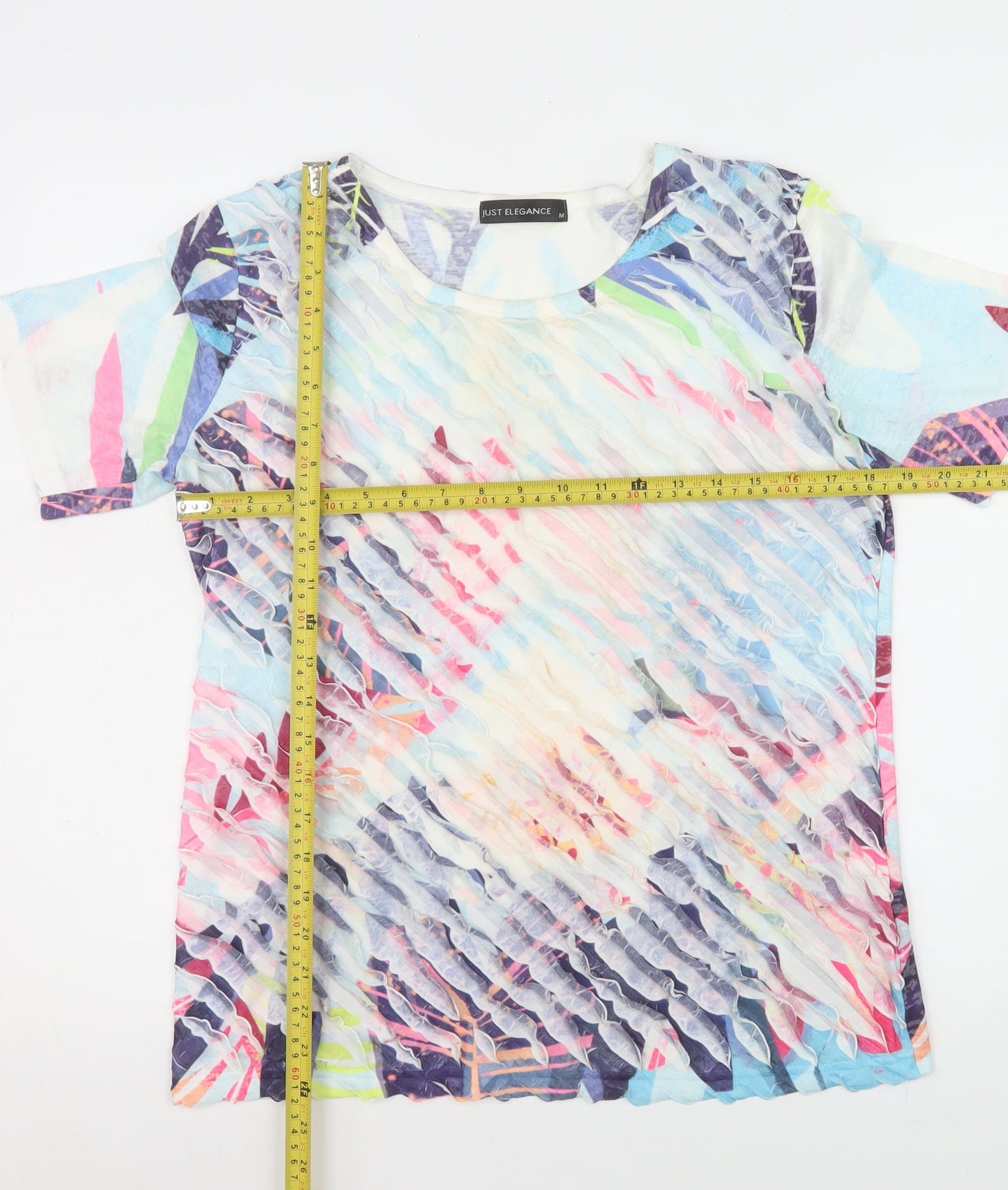 Womens UK Size M Just Elegance Multicoloured Basic T-Shirt