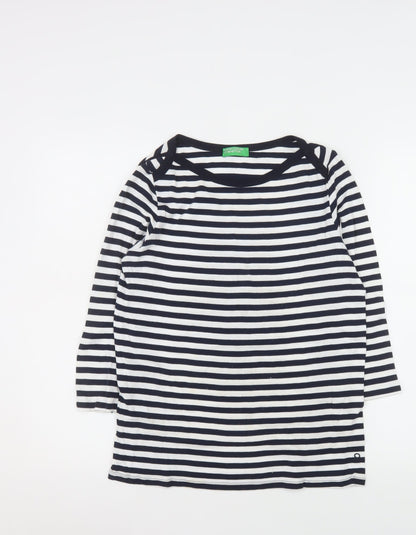 Womens UK Size 12 United Colors of Benetton Blue Basic T-Shirt