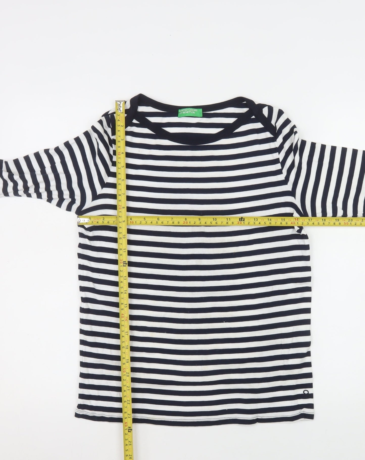 Womens UK Size 12 United Colors of Benetton Blue Basic T-Shirt