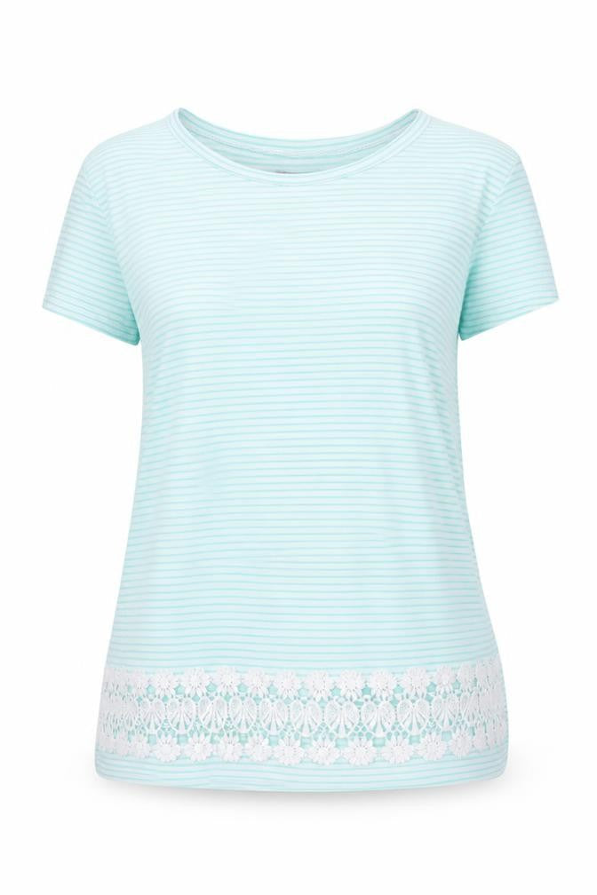 Womens UK Size S First Avenue Blue Basic T-Shirt