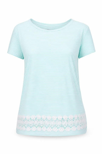 Womens UK Size S First Avenue Blue Basic T-Shirt