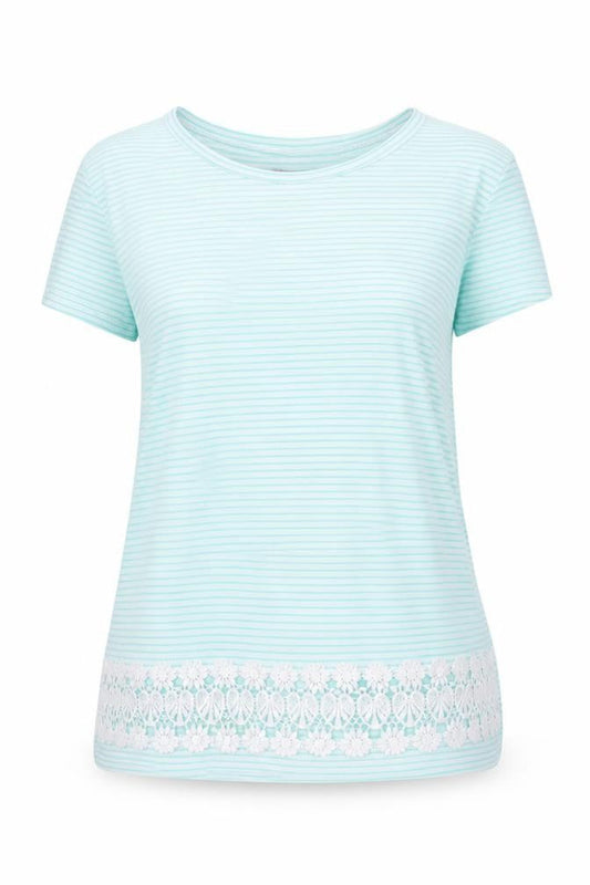Womens UK Size S First Avenue Blue Basic T-Shirt