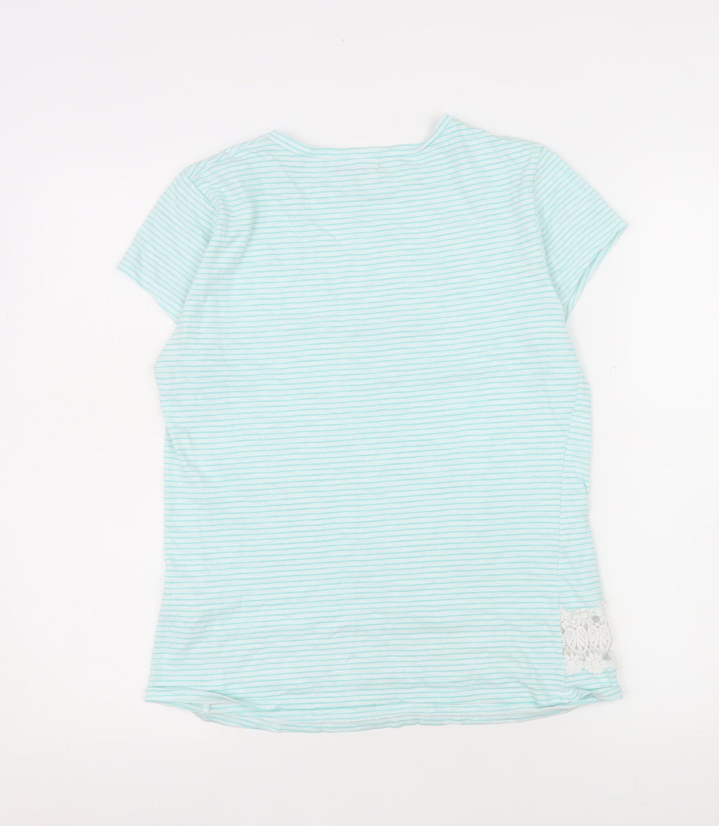 Womens UK Size S First Avenue Blue Basic T-Shirt