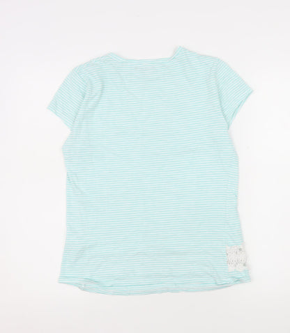 Womens UK Size S First Avenue Blue Basic T-Shirt
