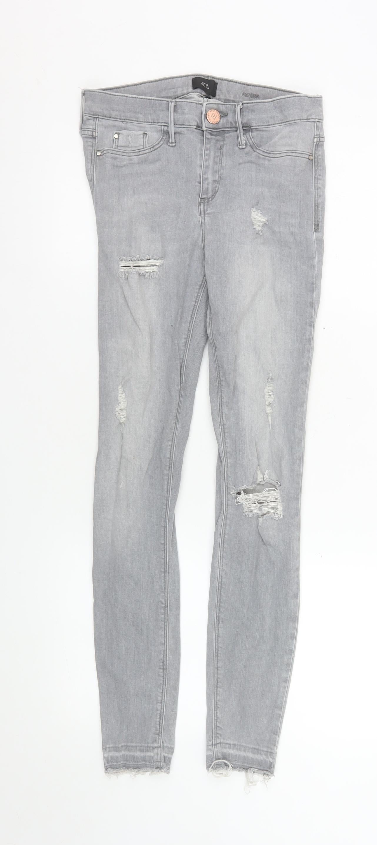 Womens UK Size 8 River Island Slim Fit Skinny Grey Jeans