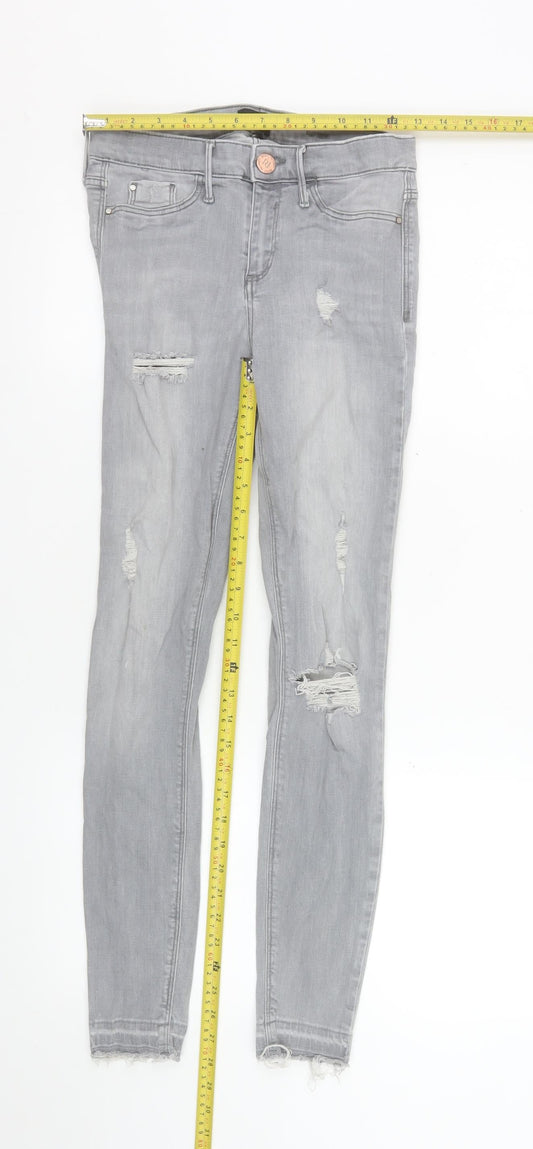 Womens UK Size 8 River Island Slim Fit Skinny Grey Jeans