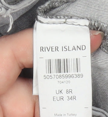 Womens UK Size 8 River Island Slim Fit Skinny Grey Jeans