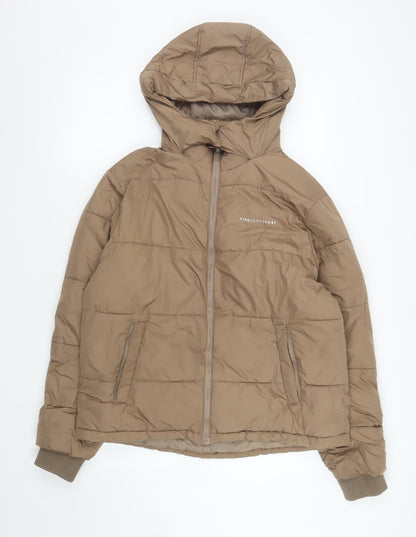 Womens UK Size 12 Pink Soda Sport Brown Puffer Jacket