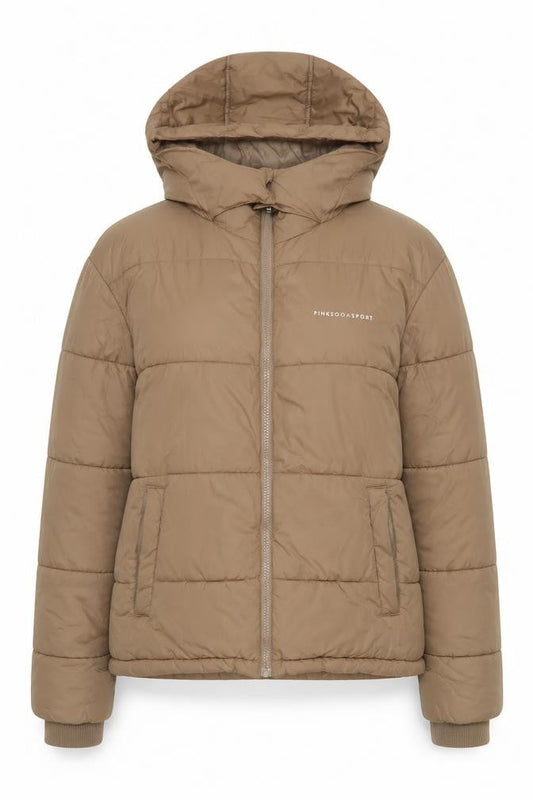 Womens UK Size 12 Pink Soda Sport Brown Puffer Jacket