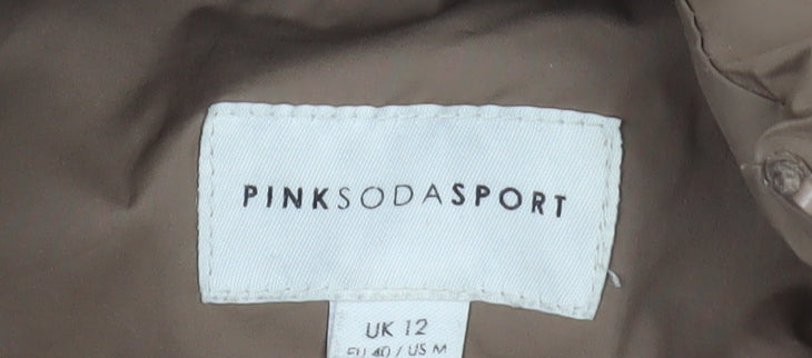 Womens UK Size 12 Pink Soda Sport Brown Puffer Jacket