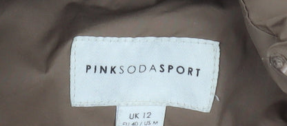Womens UK Size 12 Pink Soda Sport Brown Puffer Jacket