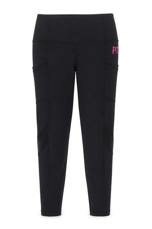 Womens UK Size 10 FIT PINK Slim Fit Ankle Black Leggings