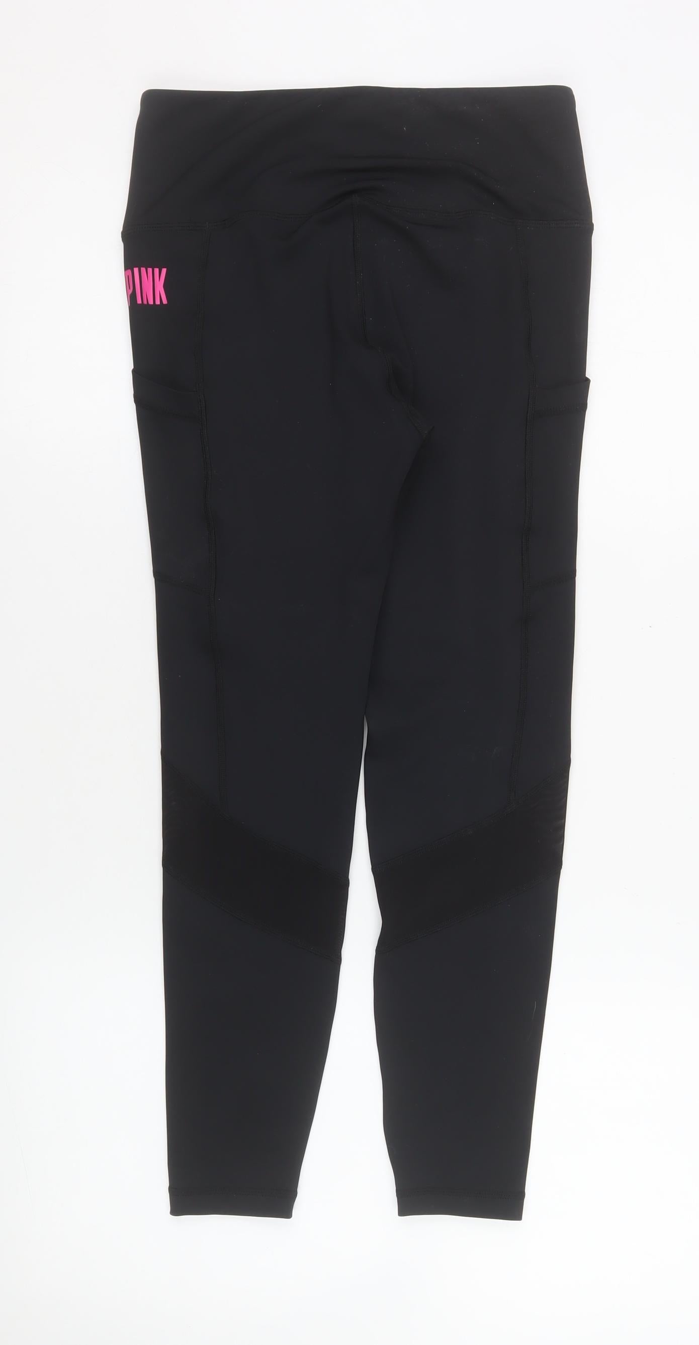 Womens UK Size 10 FIT PINK Slim Fit Ankle Black Leggings