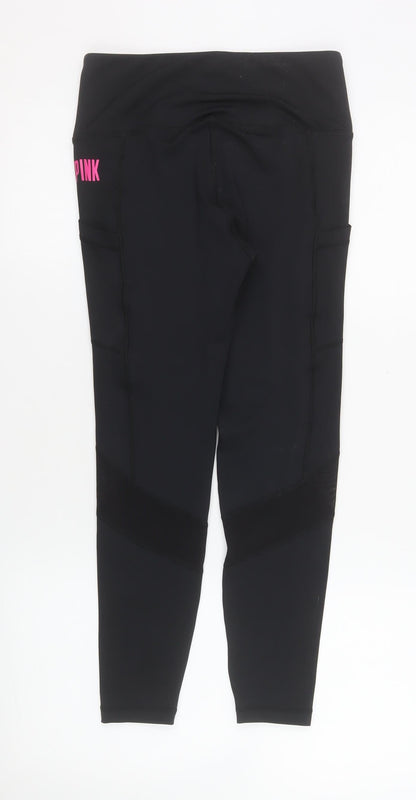 Womens UK Size 10 FIT PINK Slim Fit Ankle Black Leggings