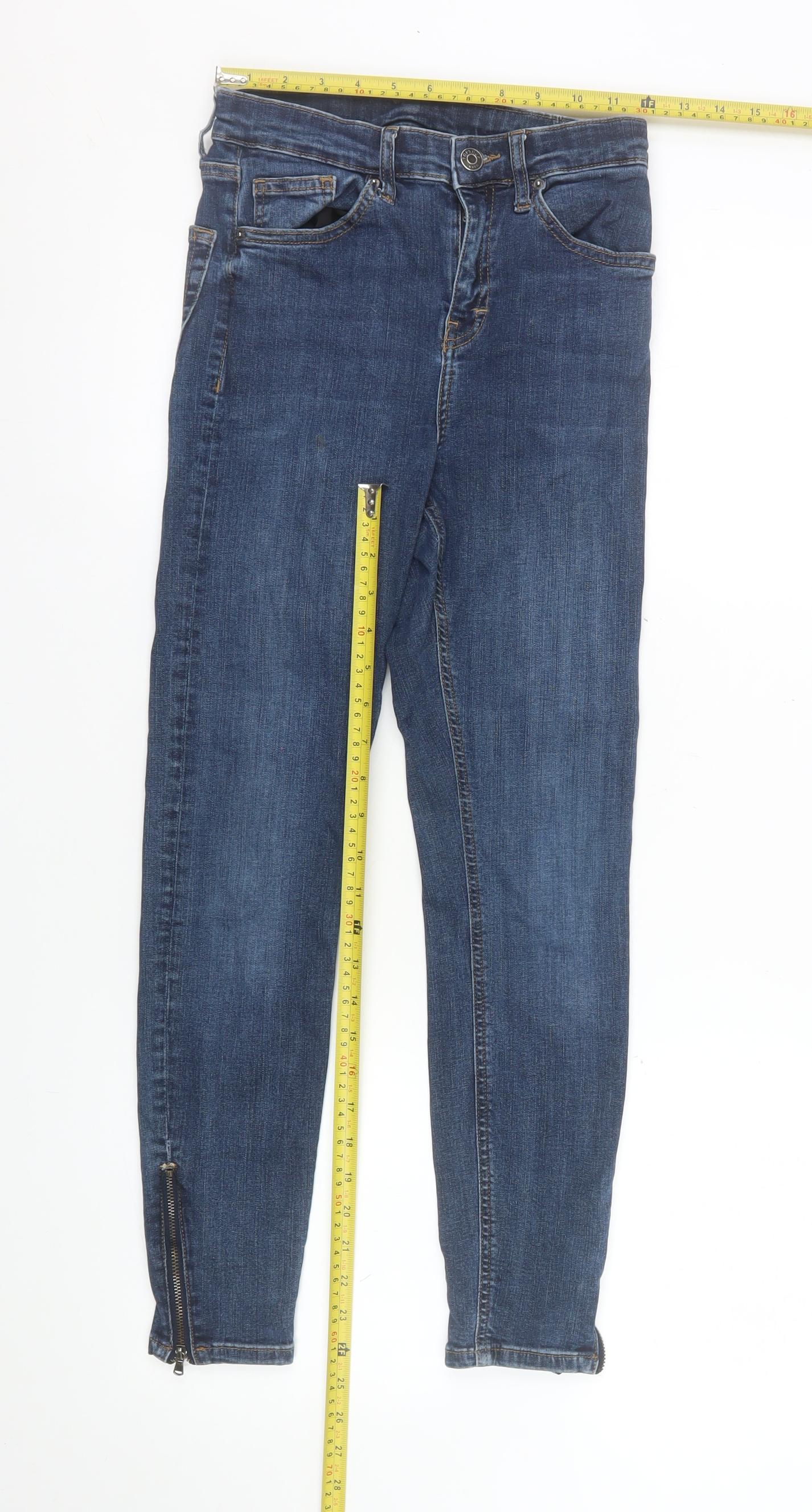 Womens UK Size 10 Topshop Slim Fit Skinny Blue Jeans