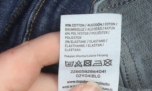 Womens UK Size 10 Topshop Slim Fit Skinny Blue Jeans