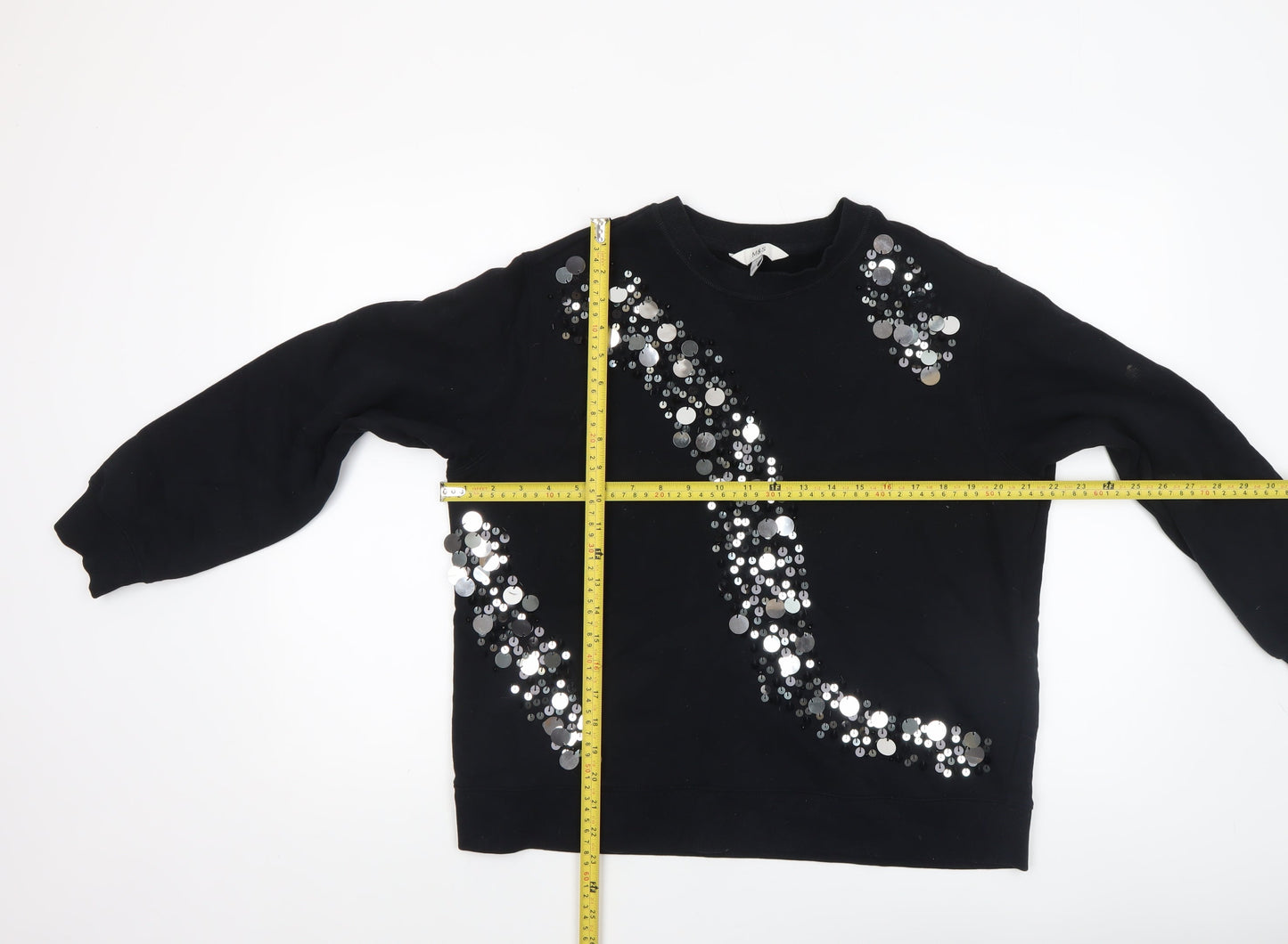 Womens UK Size M Marks and Spencer Black Pullover Sweatshirt