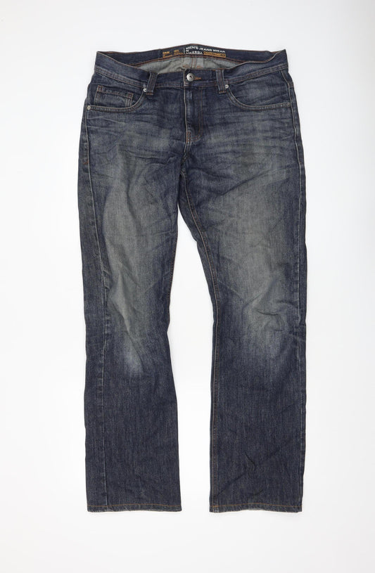 Mens UK Size L Livergy Regular Fit Straight Blue Jeans