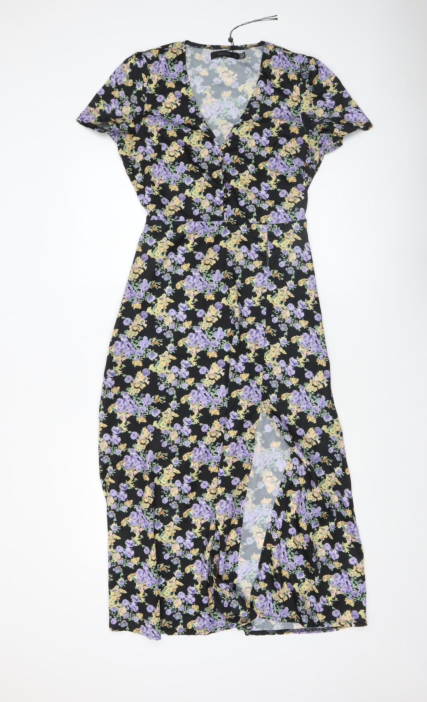 Missguided Women’s Multicoloured Floral Midi Wrap Dress Size 10