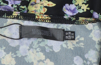 Missguided Women’s Multicoloured Floral Midi Wrap Dress Size 10
