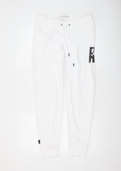 Womens UK Size S DKNY Regular Fit Jogger White Trousers