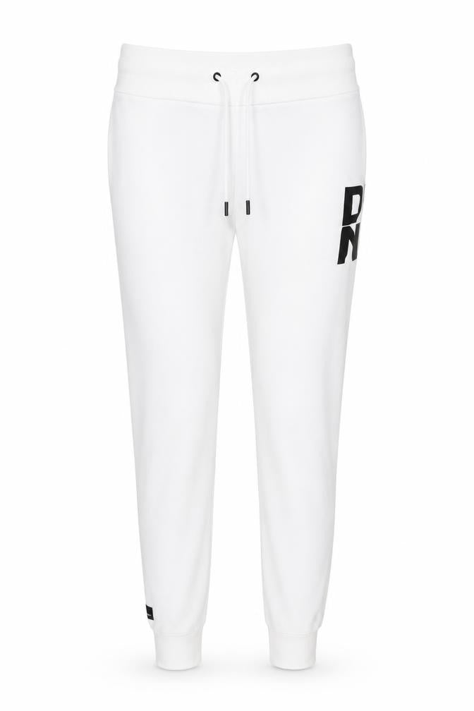 Womens UK Size S DKNY Regular Fit Jogger White Trousers