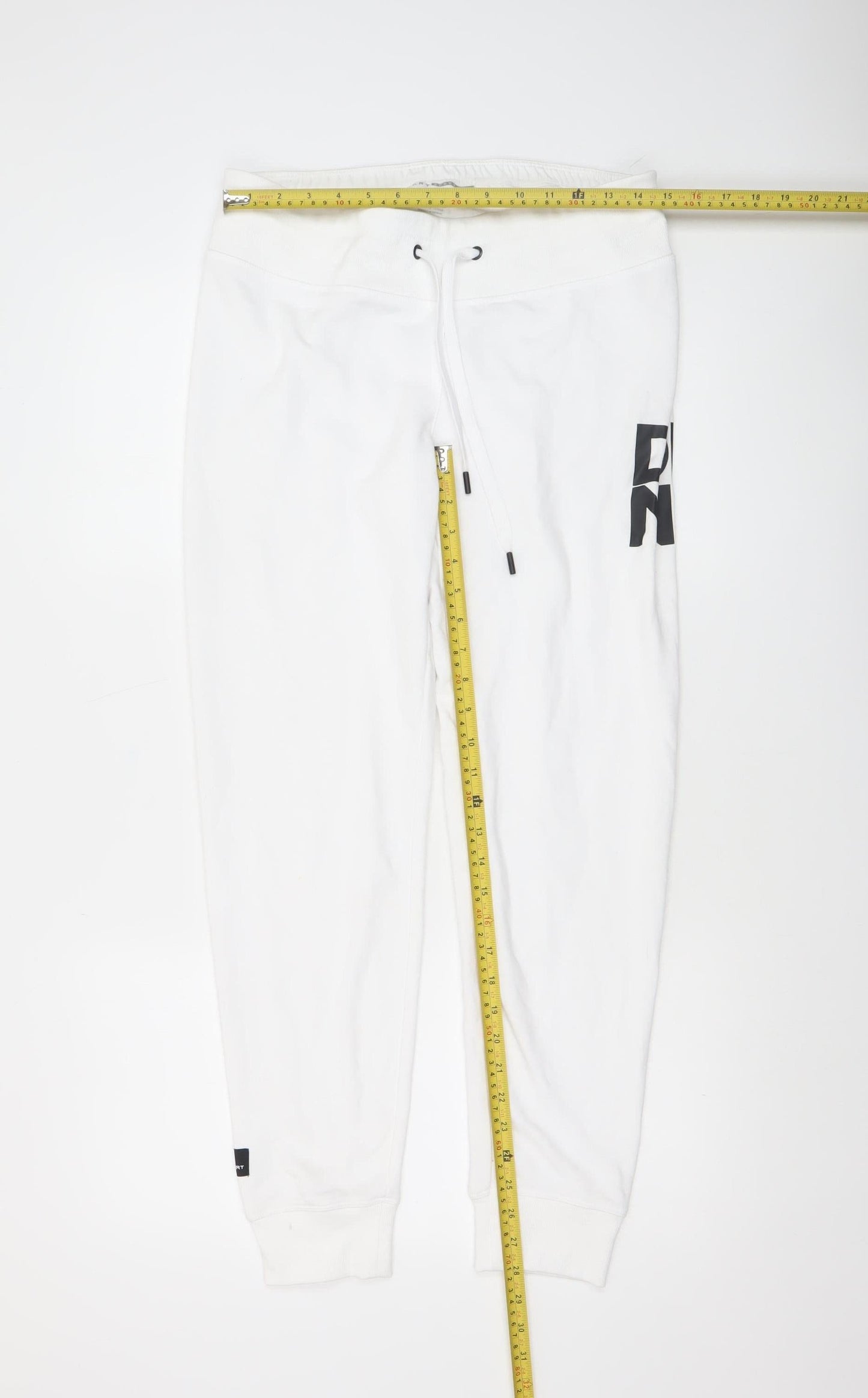 Womens UK Size S DKNY Regular Fit Jogger White Trousers
