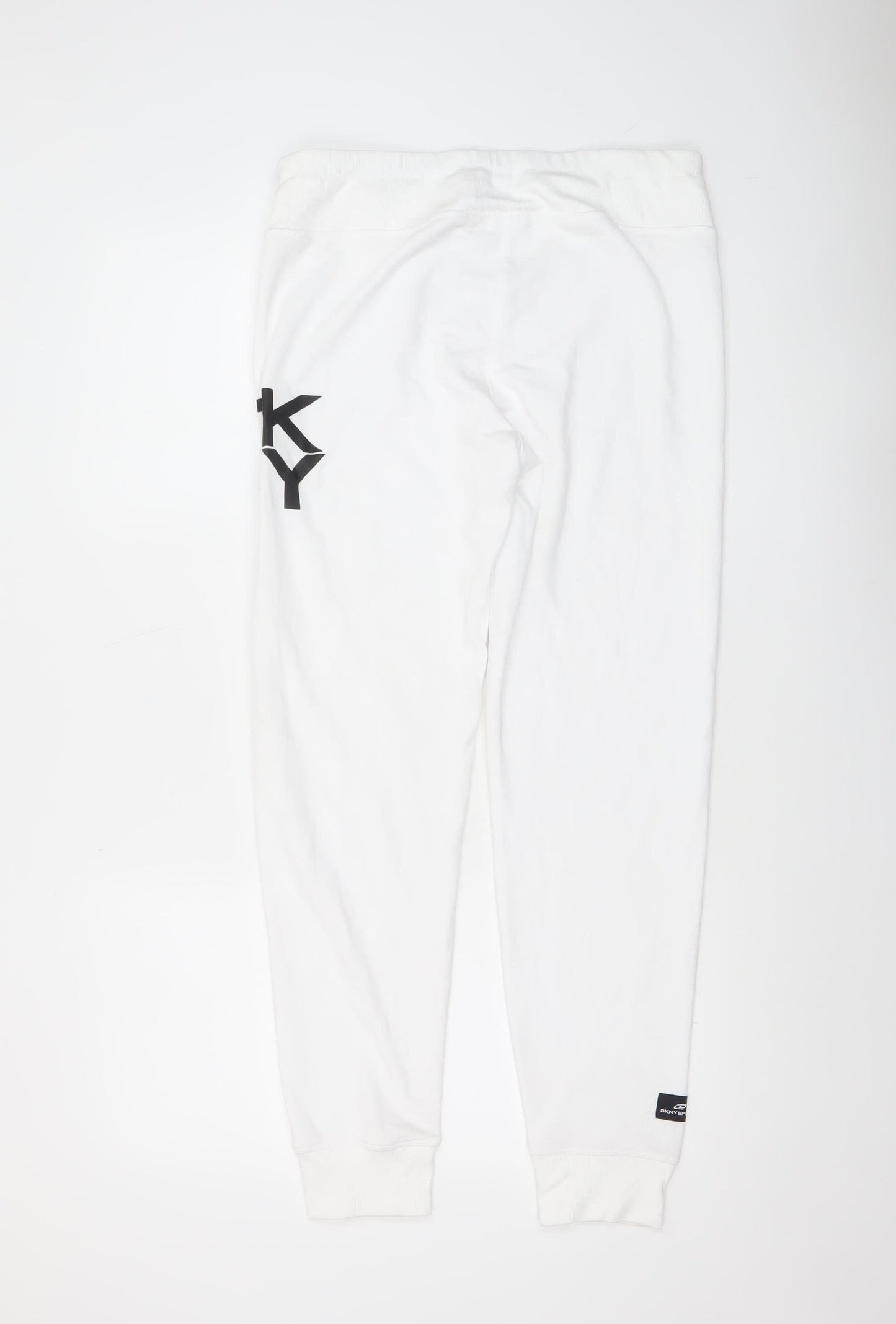 Womens UK Size S DKNY Regular Fit Jogger White Trousers