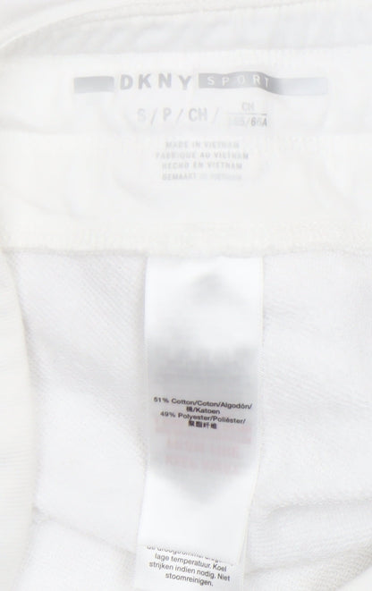 Womens UK Size S DKNY Regular Fit Jogger White Trousers