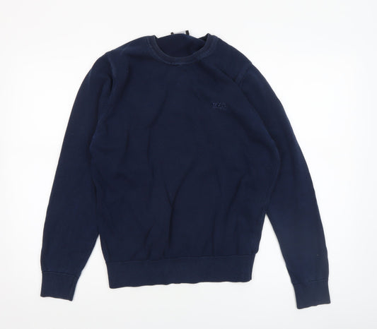 Mens UK Size M HUGO BOSS Blue Pullover Jumper