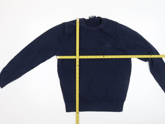 Mens UK Size M HUGO BOSS Blue Pullover Jumper