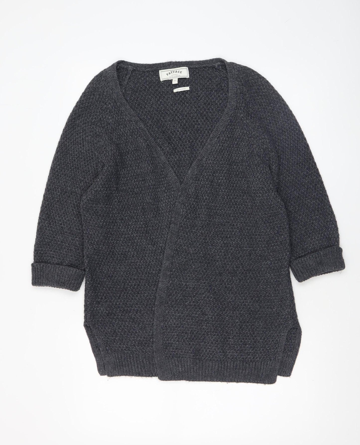 Womens UK Size 12 FatFace Grey Cardigan Jumper