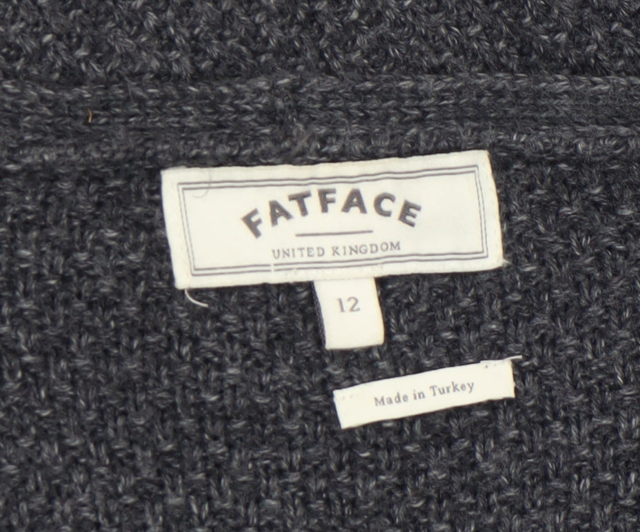 Womens UK Size 12 FatFace Grey Cardigan Jumper