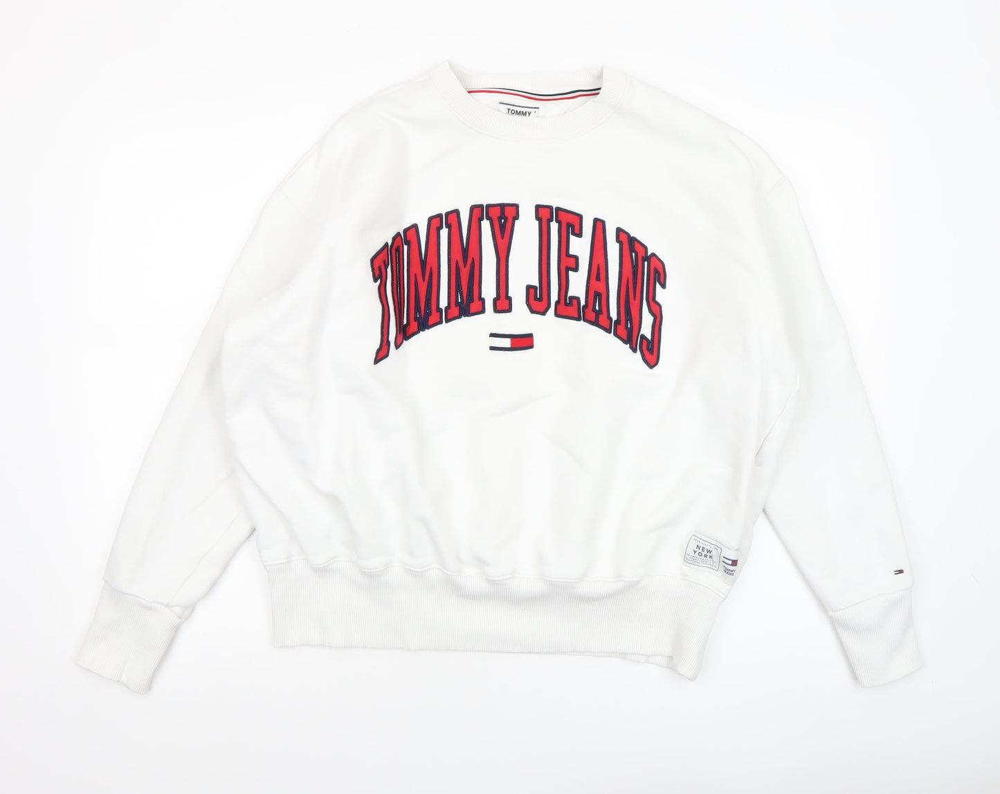 Womens UK Size XL Tommy Jeans White Pullover Sweatshirt