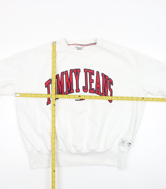 Womens UK Size XL Tommy Jeans White Pullover Sweatshirt