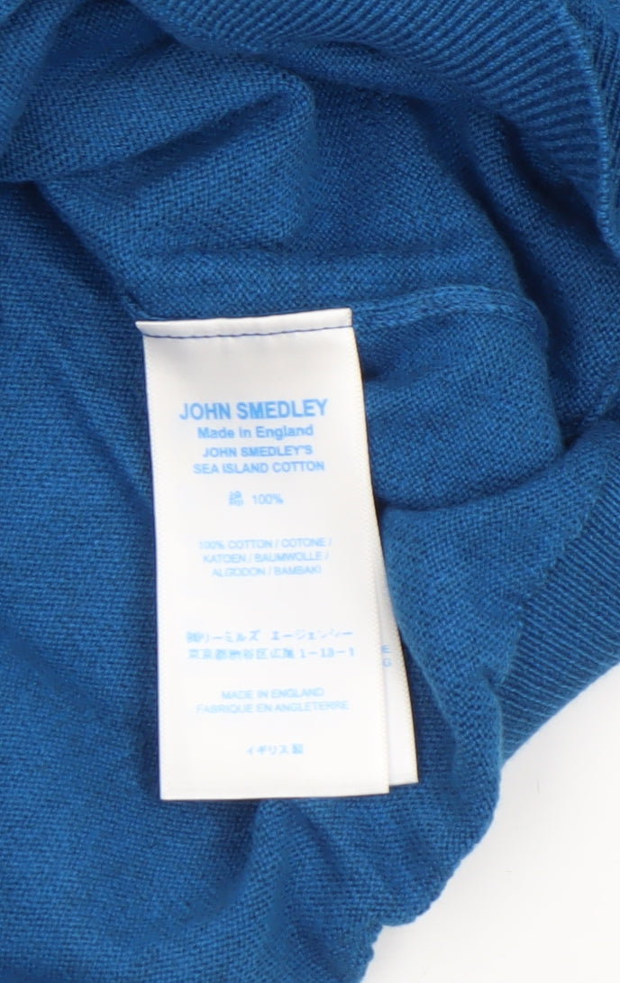 Mens UK Size M John Smedley Blue Pullover Jumper