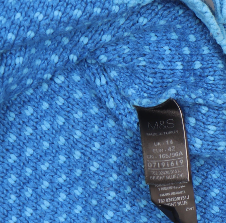 Womens UK Size 14 Marks and Spencer Blue Pullover Jumper