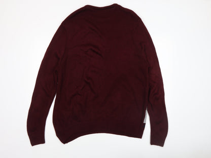 Mens UK Size L George Red Pullover Jumper