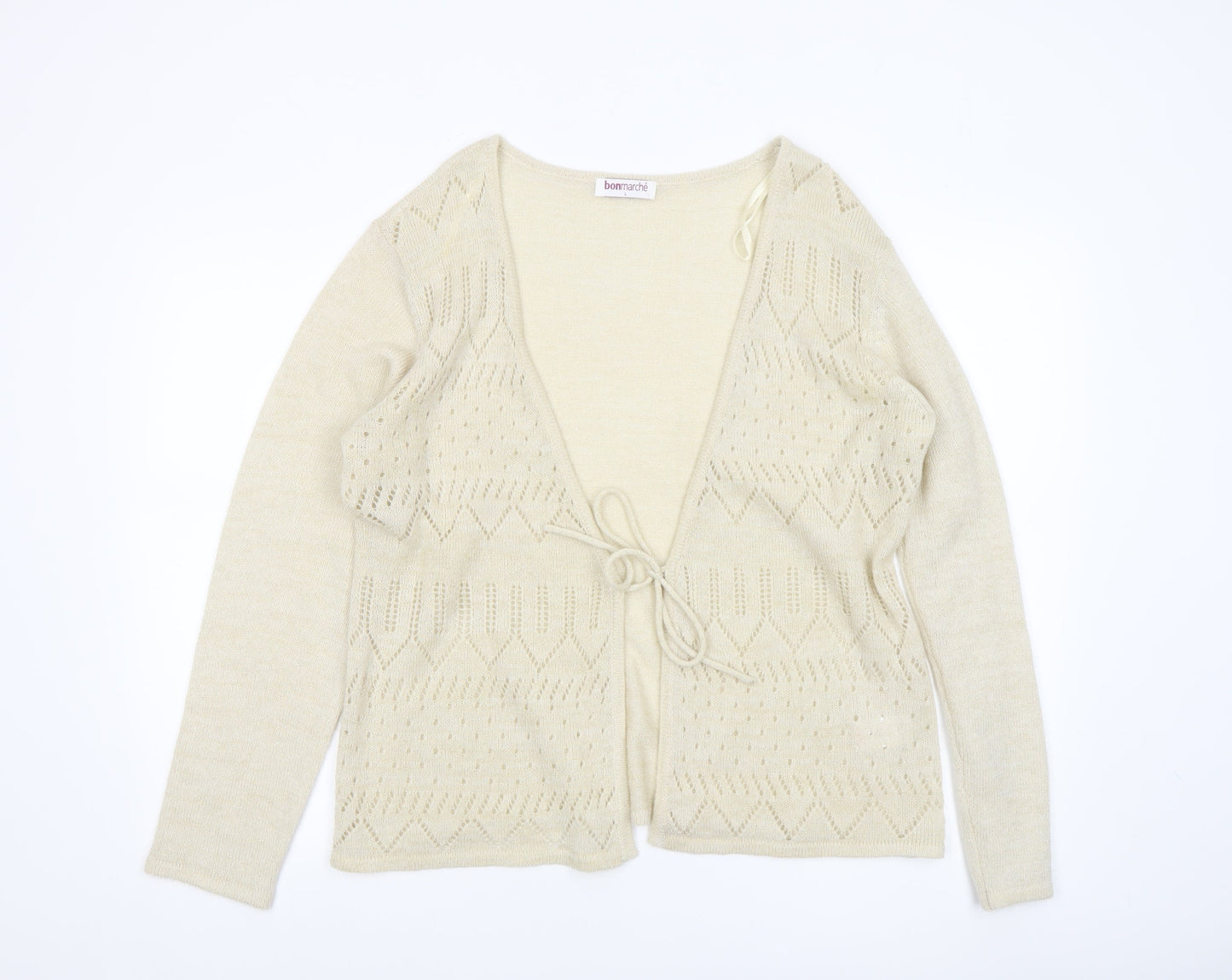 Womens UK Size L Bonmarché Beige Cardigan Jumper